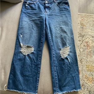 Express wide leg high waisted jeans, size 14